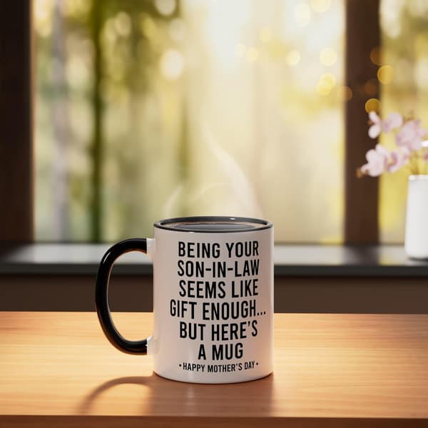 Att vara din svärson är present nog Rolig mors dag keramisk mugg, svart/vit