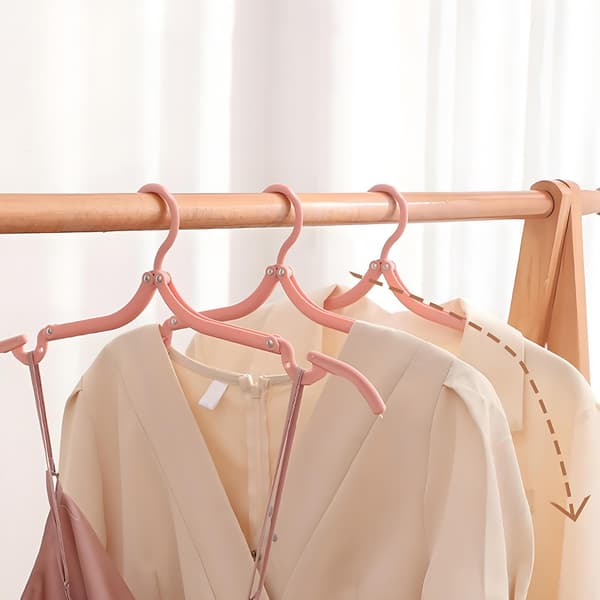 Rejsefoldbar bøjle Husholdnings multifunktionel bærbar bøjle (blå, pink, grøn, beige)