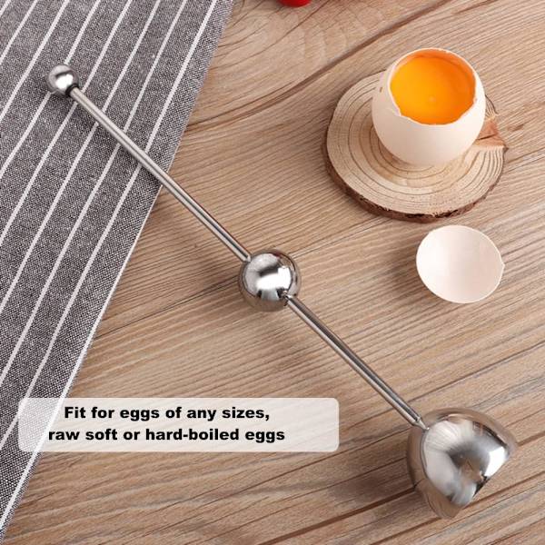 Eggeskallfjerner eggåpner eggeskallseparator i rustfritt stål lokk bløtkokt eggeskallkutter