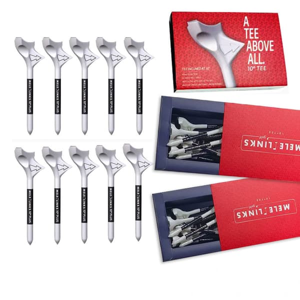 10-pack Premium Golf Tees, 10 Graders Plast Golf Tees, Professionella, Hållbara, Öka Distansen, Minska Bollspin, Golfutrustning