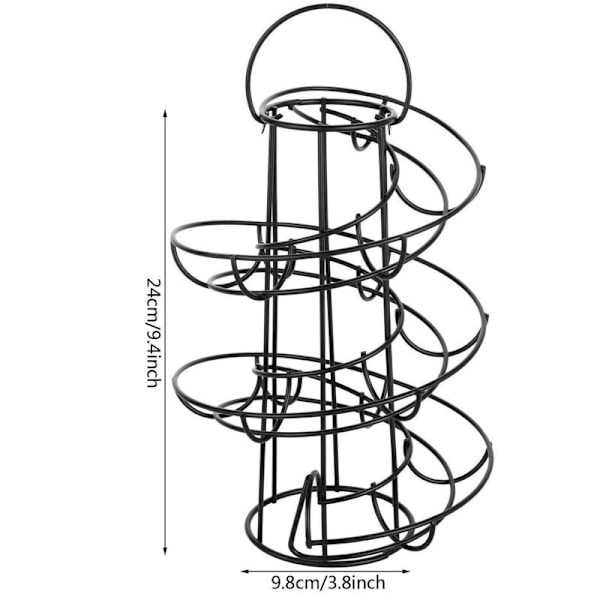 Spiralformad äggförvaring i metall, spiraläggställ