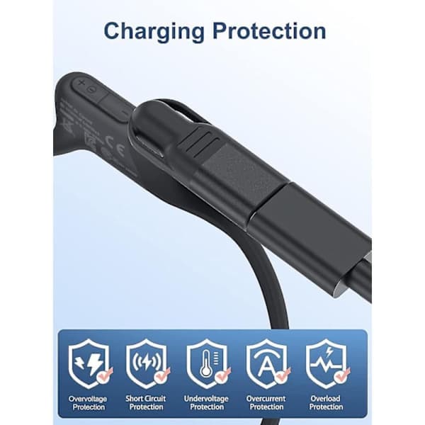 [Tvåpack] USB C-laddningsadapter för Aftershokz-hörlurar, kompatibel med Shokz Aeropex, Openrun, Openrun Pro, Openrun Mini, Openco