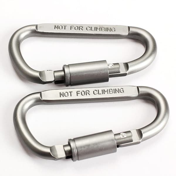 Premium Aluminium D-Ring Låskarbinhakar (6-pack) - Lätta & Slitstarka för Vandring, Camping, Nyckelringar, Hundkoppel & Mer - EJ för Klättring