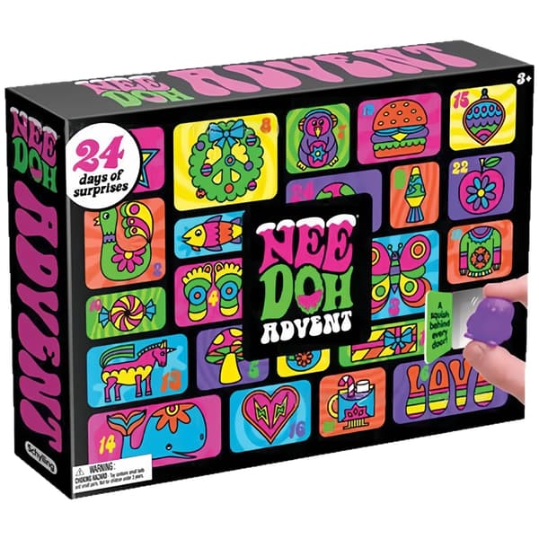 2026 Nee Doh Squishmas Adventskalender Jul 24 Dagar Nedräkning NeeDoh Squishy Klämleksaker Jul Överraskning Blind Box Present
