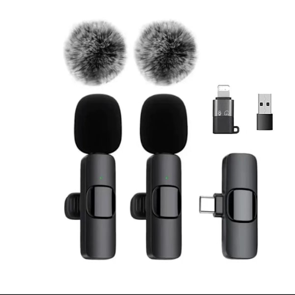 Professionel Trådløs Mini Mikrofon til iPhone - Lavalier Bluetooth Mikrofon til Videooptagelse, Mini Mikrofon til Indholdsskabere Podcasting