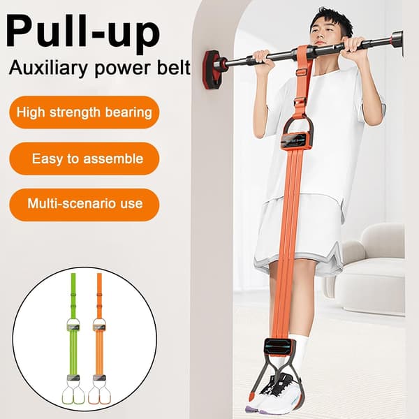 Digital tæller Elastisk kraftig pull-up-assistancebånd til hjemmegymnastik styrketræning orange
