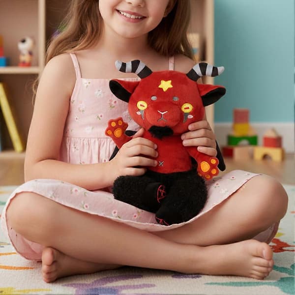 Baphomet Plushie - Demon Gosedjur för Gotisk Rumsinredning & Unik Barnpresent - Bedårande & Rolig Samlarleksak