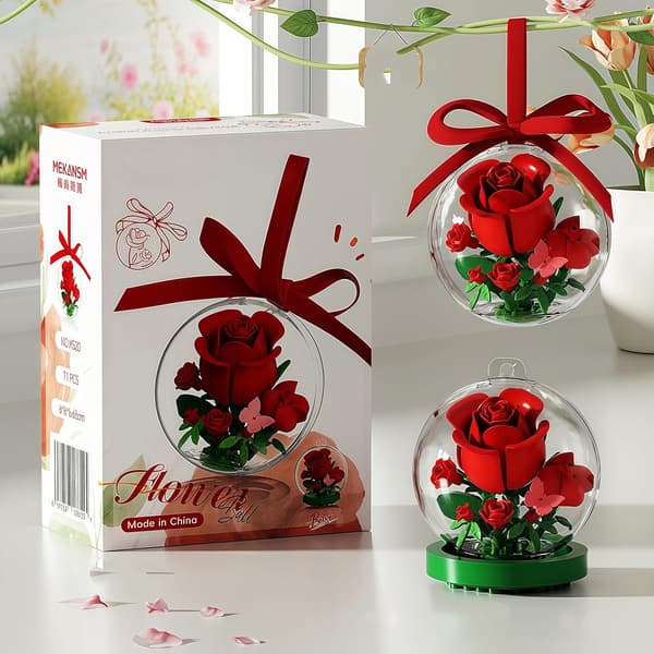 Rosblommeglob – DIY mikrokonstmontering, romantisk blommig skrivbordsdekoration och evig kärlekspresent till mamma/mormor/henne