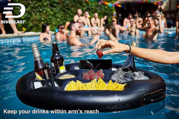 Flydende drikkeholder til pool oppustelige flydende hylder poolbakke til swimmingpoolfest strandbadekar