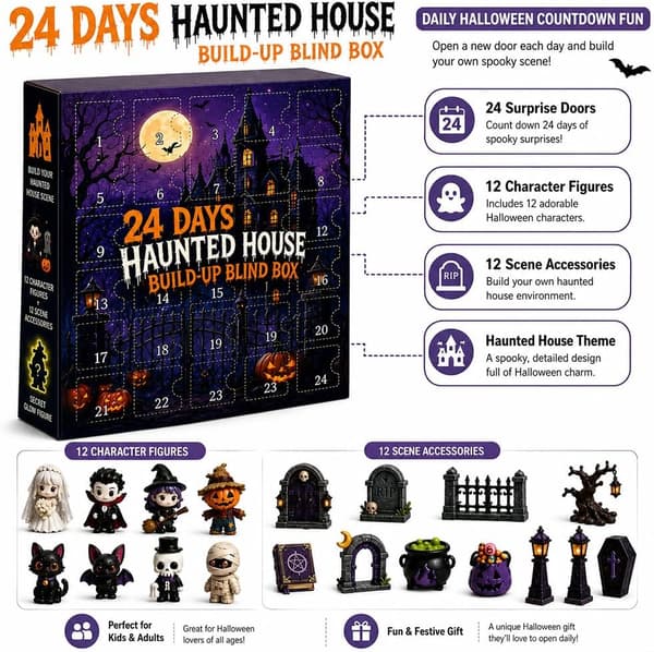 Halloween Adventskalender 2026 – 24-dagars Spökhus Nedräkningskalender