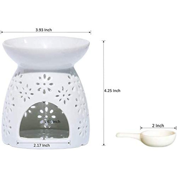 Keramisk Diffuser/Eterisk Olje Diffuser med Telys Keramisk Oljediffuser/Eterisk Oljebrenner/Aromadiffuser for Hjem, Kontor og Toaletter