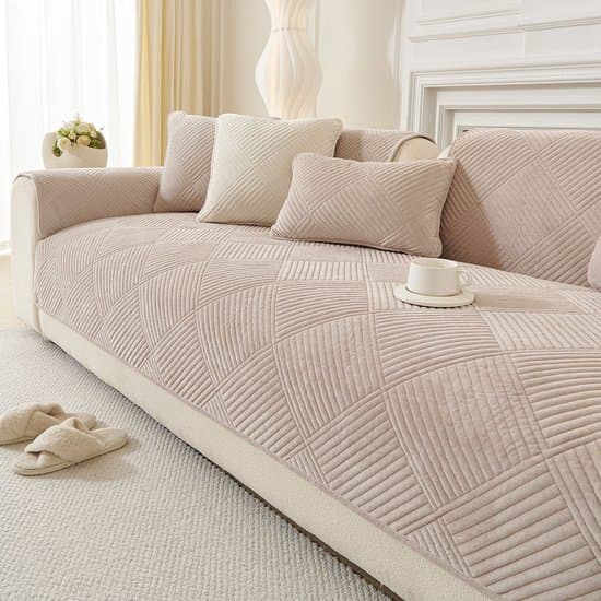 Luksus Sofabetræk – Sofabetræk (2/3/4-personers), Sofabeskytter, Skridsikker – Sofabetræk – Sofatæppe – Hjørnesofa, Sofabetræk – Khaki – 90x160cm