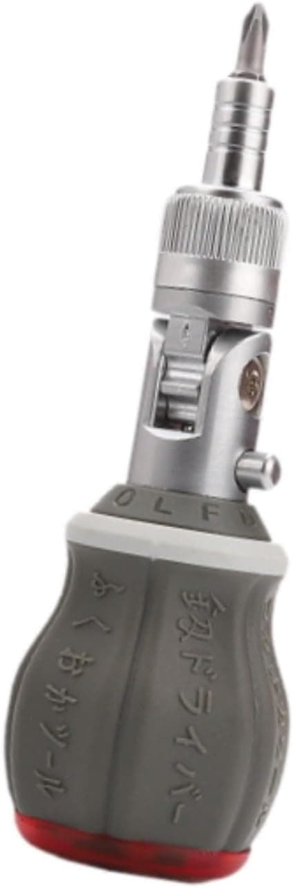 Skralletrekker med multibit for smale mellomrom 180° roterbart hode
