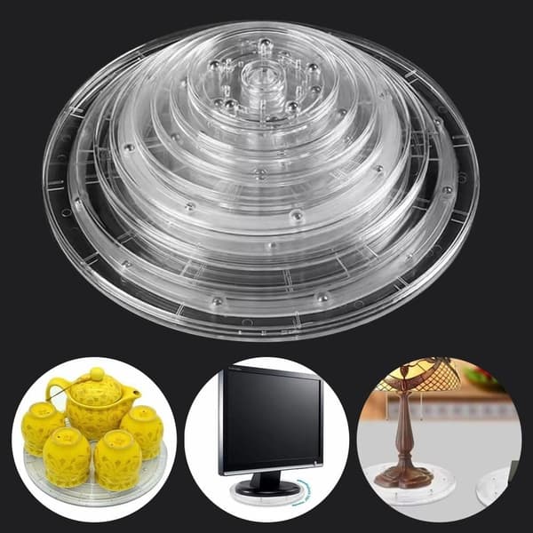 Vridbord Rund Bas Transparent Rund Bas Transparent Svängplattor Smyckesdekor (M) 6 st