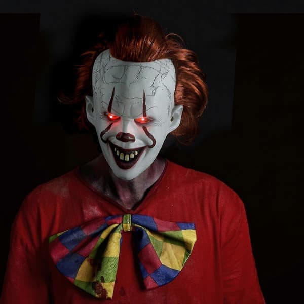 Läskig It Pennywise-clownmask, Cosplay-leende Not Glowing Smiley