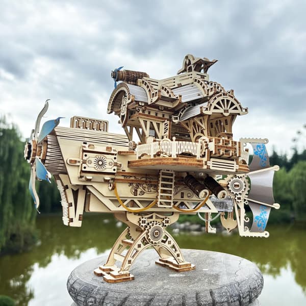 3D Träpussel Vuxen 3D Pussel Modellfartyg Steampunk för DIY Heminredning Present Kvinnor Män