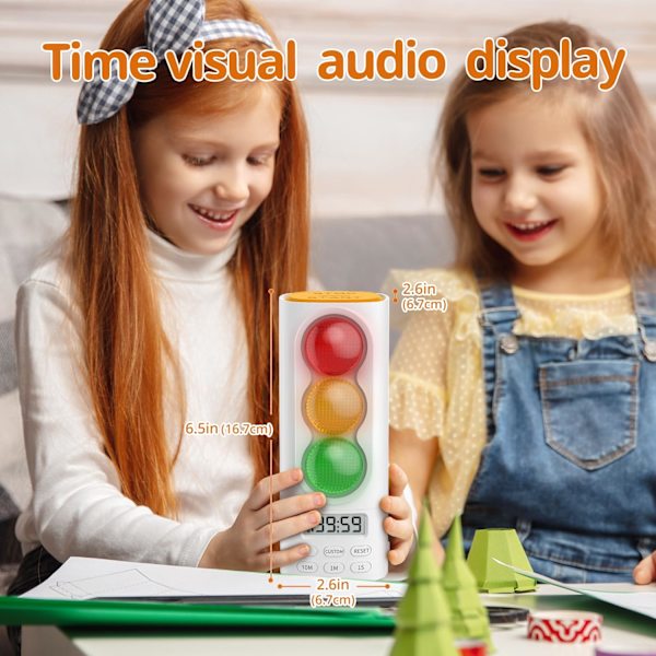 Visuell Timer för Barn Trafikljus Ljud Digital LCD-Display Timer för Klassrum Hem Kök Nedräkning Visuell Timer