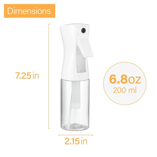 Pakke med 2 kontinuerlige sprayflasker for hår og styling, 200 ml