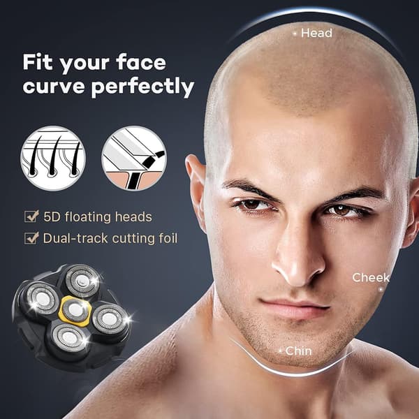 Barberhode erstatningshoder kompatible med Microtouch Titanium Head Shaver, for skallede menn 2-pakning