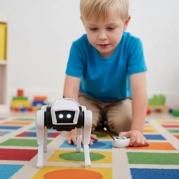 Stemme-styrt robot-hundeleke — DIY monteringsmodell for STEM-utdanning, interaktivt bionisk kjæledyr, bursdagsgave til gutter og jenter