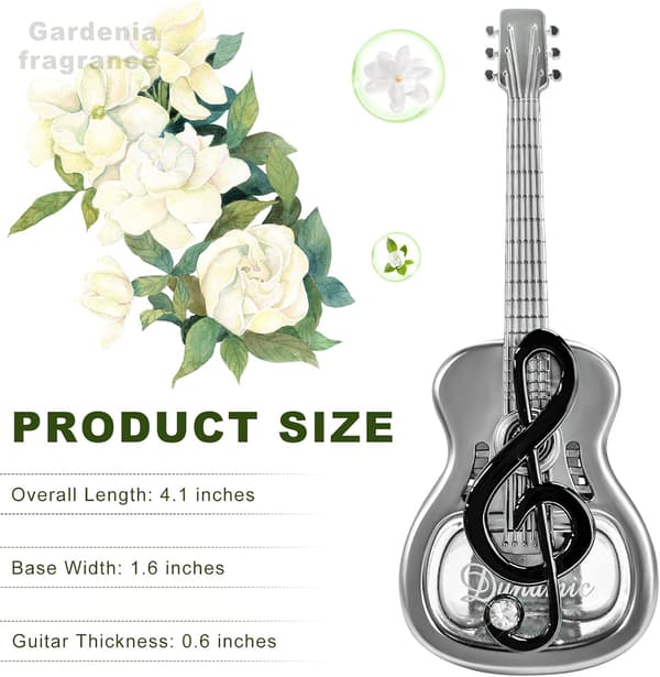 Bilventilasjon Aroma Clip — Gitarformet Tom Diffuserflaske — Dashbordpynt (Duft: Svart Gardenia)