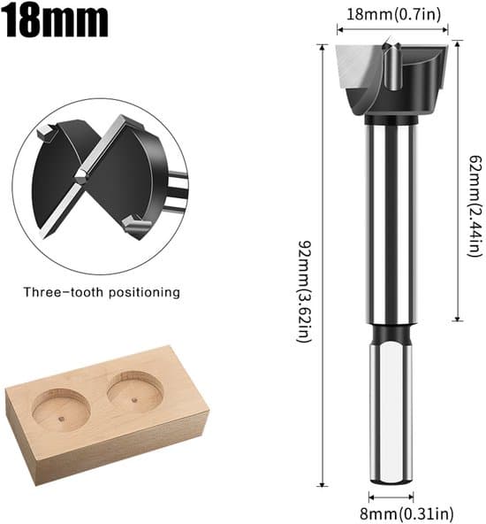 Forstnerborr 18 mm för trä och hårdträ, 2-delat set