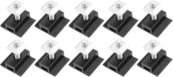 30 mm aluminiumfäste för solpaneler – 10-pack T-fästen för snabb montering