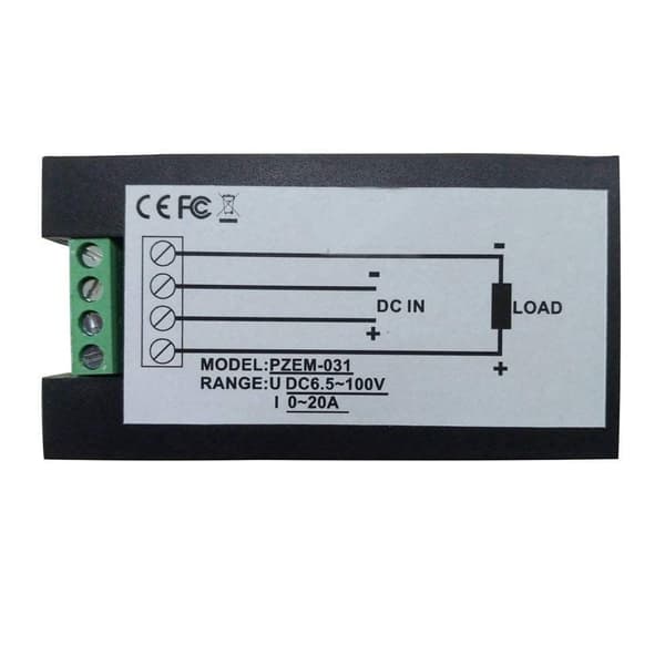 DC 6.5-100V 0-20A LCD-skärm Digital Amperemeter Voltmeter Multimeter Ström Spänning Effekt Amperagemätare med Inbyggd Shunt