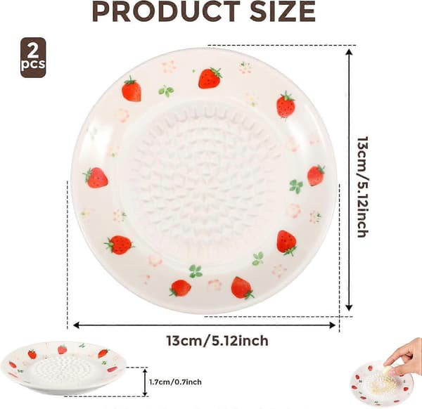 2 stk. keramiske hvitløksraspeplater, 13 cm ingefær- og parmesanrasper (stil 2)