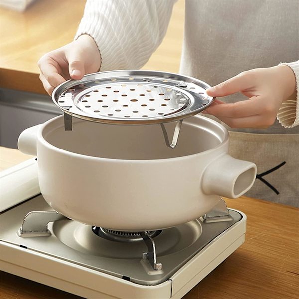 Dampstativ, 4-lags stativ i rustfritt stål, dampstativ for baking, matlaging, damping