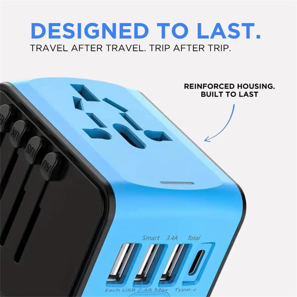 Universal reiseadapter (blå)