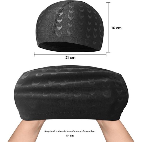 2 stk badehetter Øre- og hårbeskyttelse – Badehetter for voksne (menn og kvinner) Trykt design Dobbeltlags elastisitet Materiale: polyester 22 x 16 cm