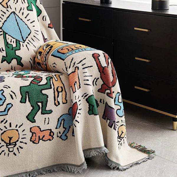 Sofaovertræk Sofabetræk Universal Sofabetræk Sofabeskytter Skridsikkert Sektionssofaovertræk Boho Sofabetræk 180x130cm-6x4.2ft