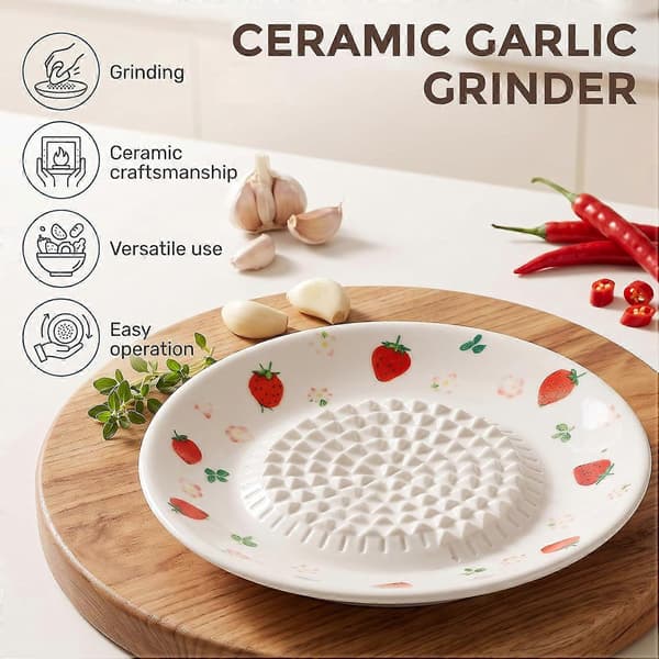 2 stk. keramiske hvitløksraspeplater, 13 cm ingefær- og parmesanrasper (stil 2)