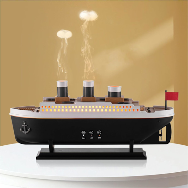 Titanic Luftfukter 250ml, Eterisk Olje Diffuser Kjølig Tåke Ultralyd Aroma Aromaterapi Diffuser med Fjernkontroll 7 Lys 2 Tåkemodus Auto