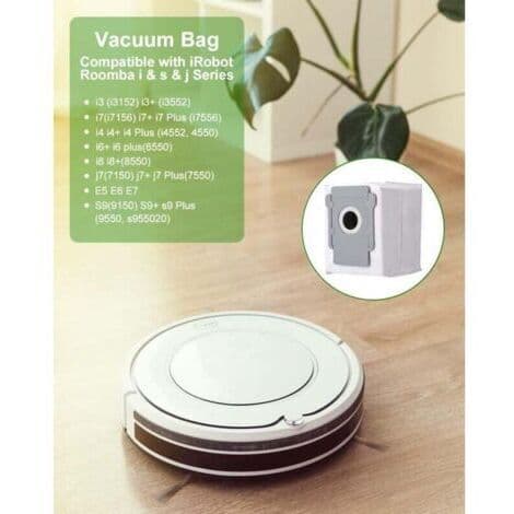 10 støvsugerposer for iRobot Roomba i7 i7+ i3 i3+ i4 i4+ i6 i6+ j7 j7+ i8 i8+ S9 S9+ E5 E6 E7 Clean Base, erstatningsstøvpose tilbehør
