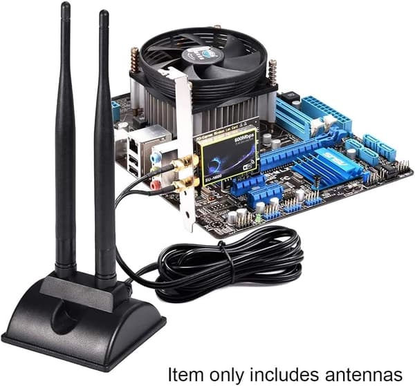 2.4GHz 5GHz Dual Band Wifi Antenne, RP-SMA Han Antenne med Magnetisk Base til PC