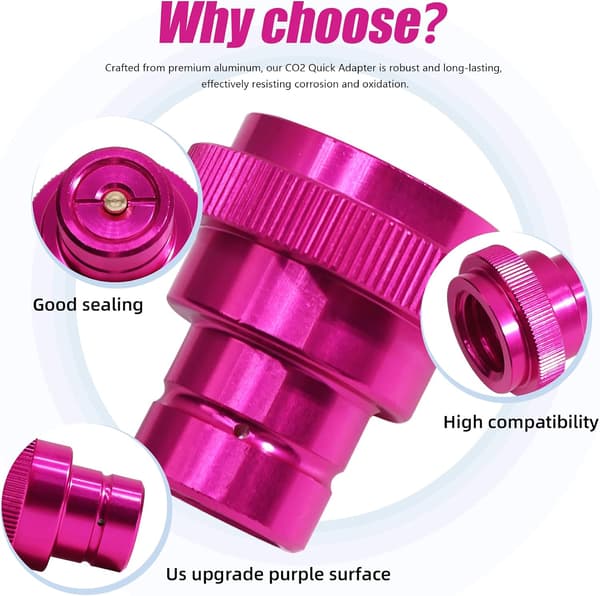 CO2 Quick Adapter for Duo Quick Connect (QC), Art, and Terra; Erstatning for CO2-sylinder TR21-4 Hann