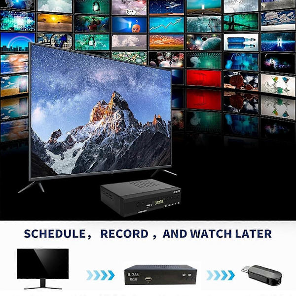 DVB-T2 HEVC 265 Digital TV-tuner DVB-T2 265 1080P HD Dekoder USB Terrestrisk TV-mottaker Set-Top Box EU-plugg