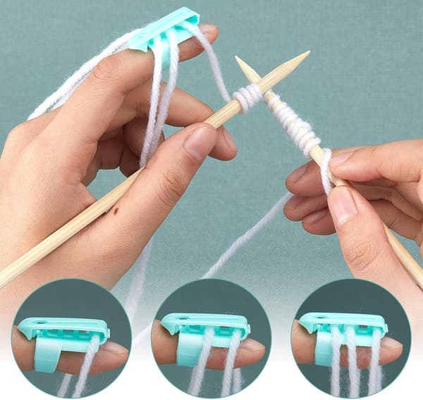 6 stk. garnfører fingerholder strikkethimble verktøy plast garnfører separerte garn