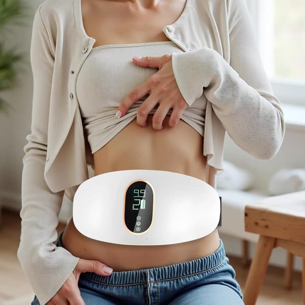 Bärbar midjemassager, lindring för mage och ben, USB-laddning