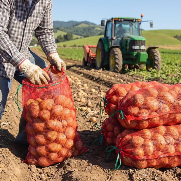 Grönsaksnätpåsar, 50-pack (50x80cm), Andningsbart nät, Dragsko, Återanvändbara för lök/potatis/citrusfrukt
