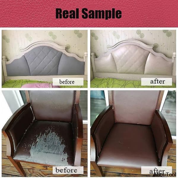 Självhäftande Läderrenovering Klippbar Soffreparation (Svart, 30cmX137cm) light brown