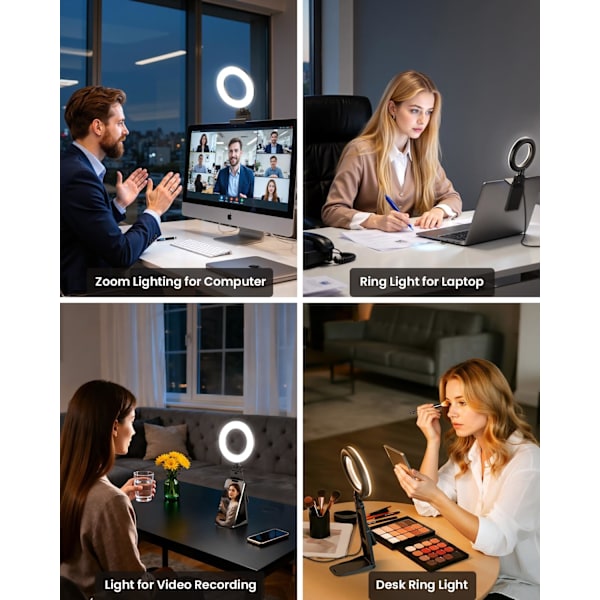 Multifunktionel bordlampe til fyldlys, gourmetfotografering, foldbar videokonferencelampe