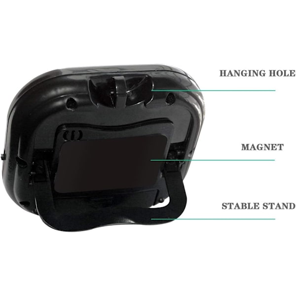 Klasseromstimere for lærere Barn Stor Magnetisk Digital Timer 2-pakning Black