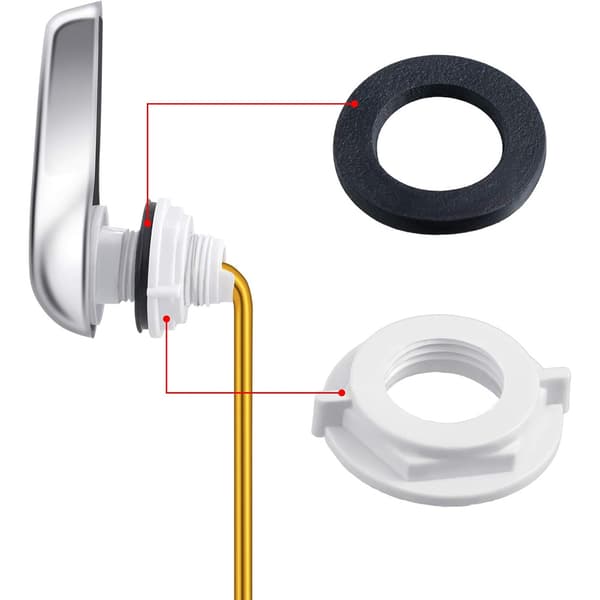 4-delt toiletskiftesæt, frontlæssende toilettank skyllehåndtag udskiftning med toiletklap udskiftning og 2-delt rustfri stålkæde