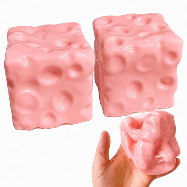 2-pack rosa ostklämleksak, mjuk formbar utan återfjädring, vaselinfylld ostfidgetleksak, sensorisk skrivbordsleksak, rolig nyhetspresent 2 Pack/Pink