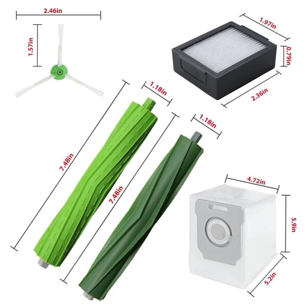 Tillbehör till robotdammsugare iRobot Roomba i3 i3+ i7 i7+ i4 i6 i6+i8 i8+/Plus E5 E6 E7 J7 I,E &J Series 16PCS