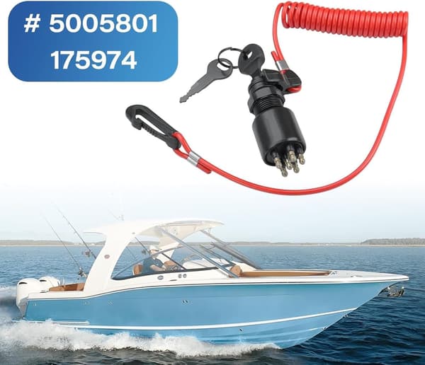 Tenningsnøkkel Sikkerhetskodelås for OMC 1996 og nyere Johnson Evinrude 5005801 for Evinr