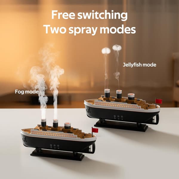 Titanic luftfugter 250 ml, æterisk oliediffuser kølig tåge ultralyd aroma aromaterapi diffuser med fjernbetjening 7 lys 2 tågetilstand auto
